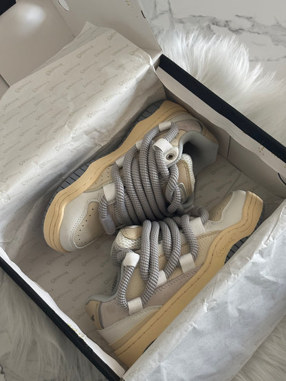 Cat&Sofa Beige White Rope Laces