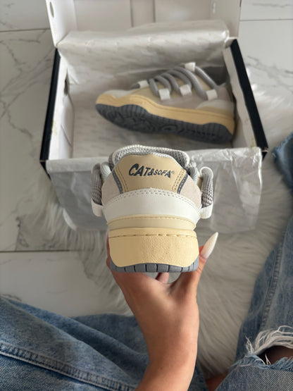 Cat&Sofa Beige White Rope Laces