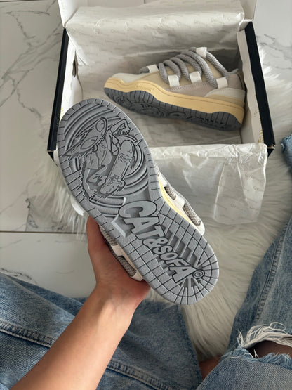 Cat&Sofa Beige White Rope Laces