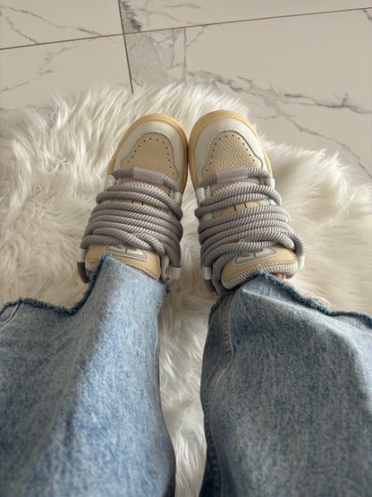 Cat&Sofa Beige White Rope Laces
