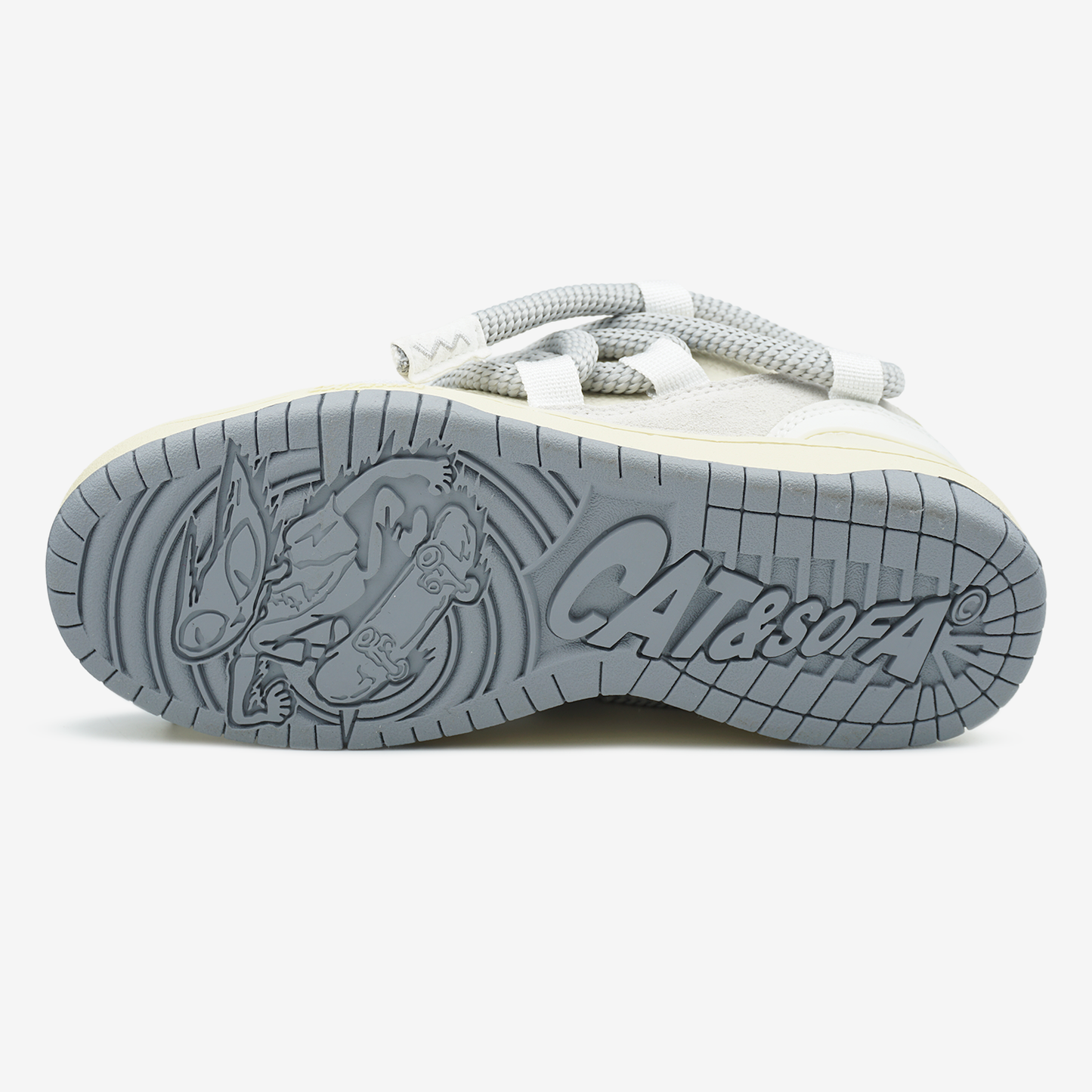 Cat&Sofa Beige White Rope Laces
