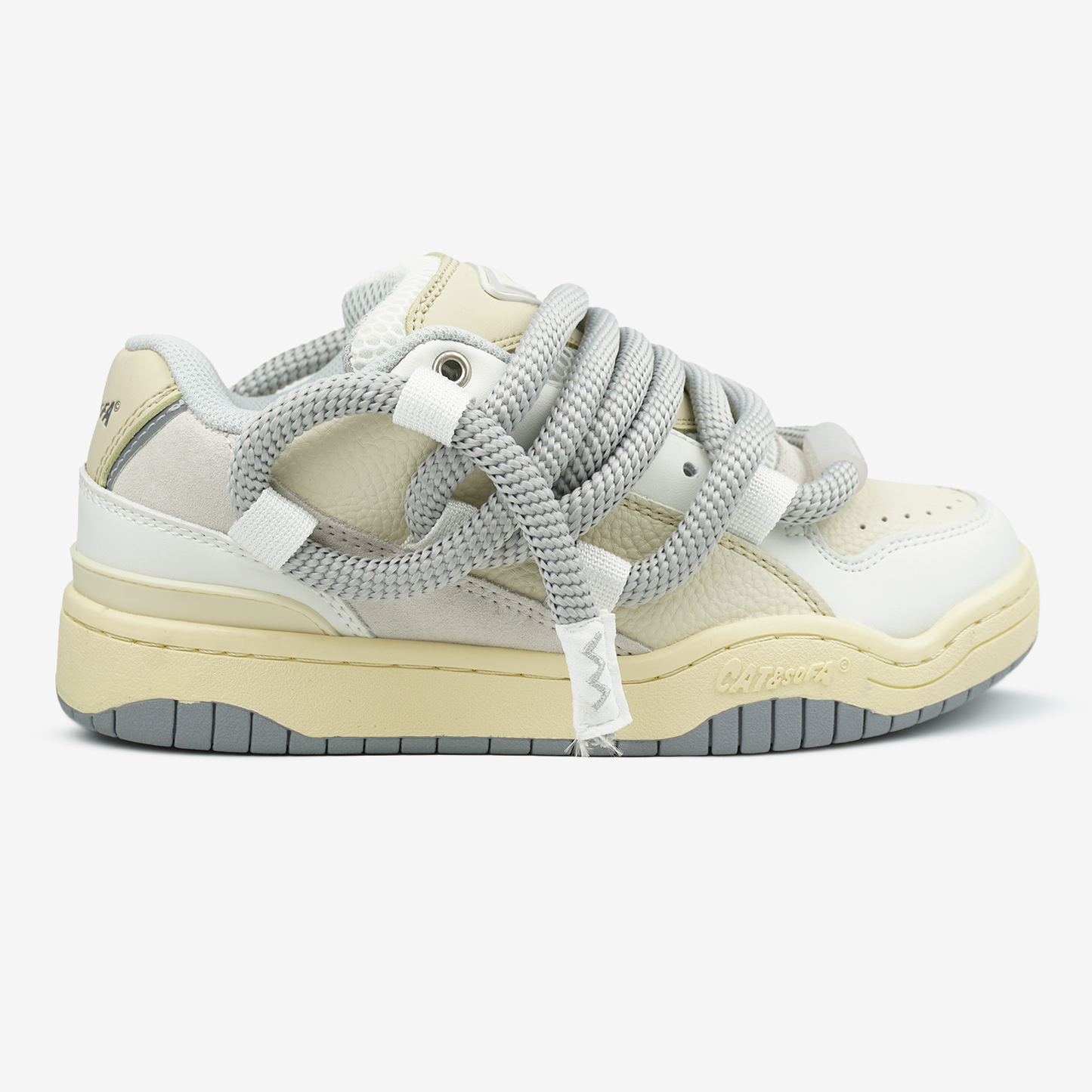 Cat&Sofa Beige White Rope Laces