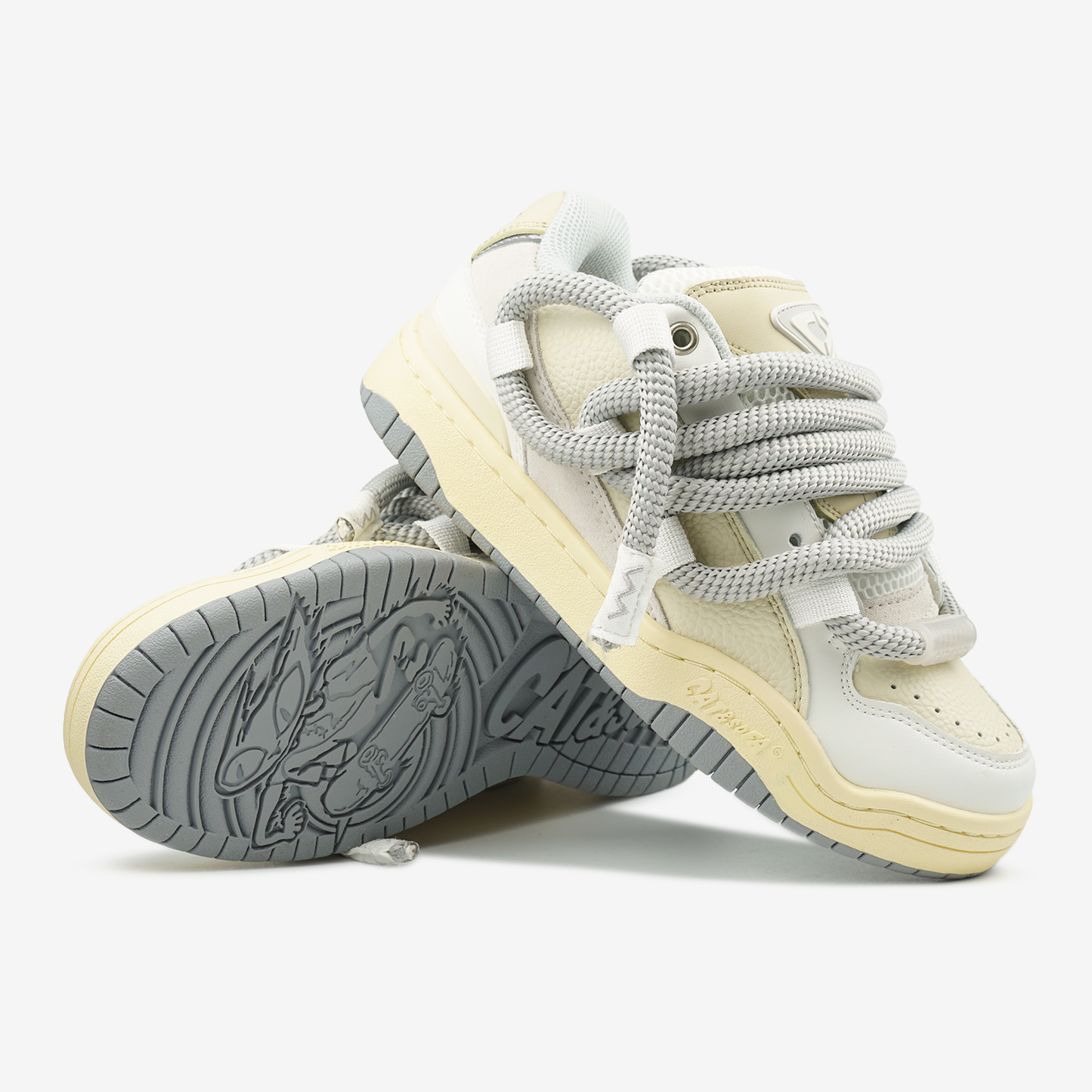 Cat&Sofa Beige White Rope Laces