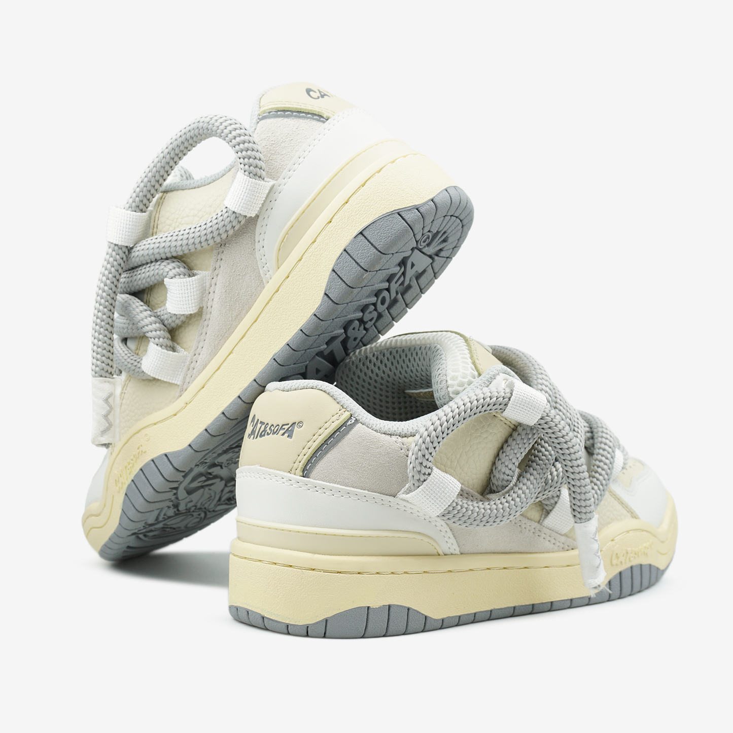 Cat&Sofa Beige White Rope Laces